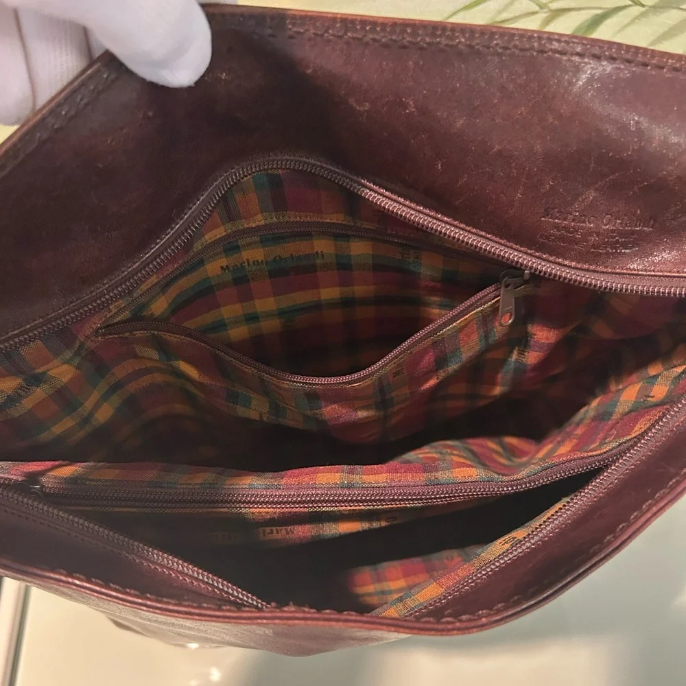 Vintage Marino Orlandi Large Rich Brown Leather Shoulder/Bucket Bag